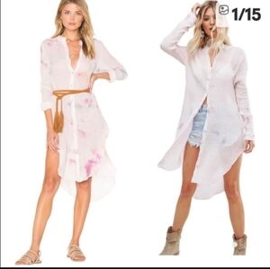 Free People Happiest Morning Dress Shirt s sz XS